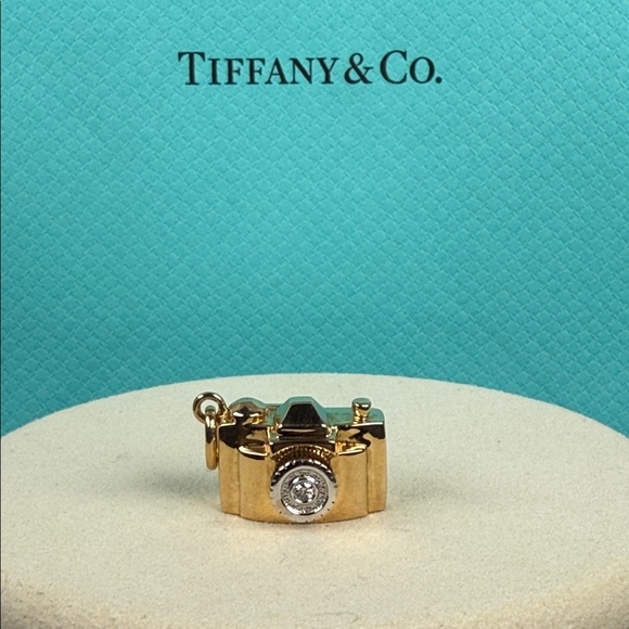 Tiffany & Co. Jewelry - Tiffany & Co. 18k gold diamond camera pendant charm (rare)